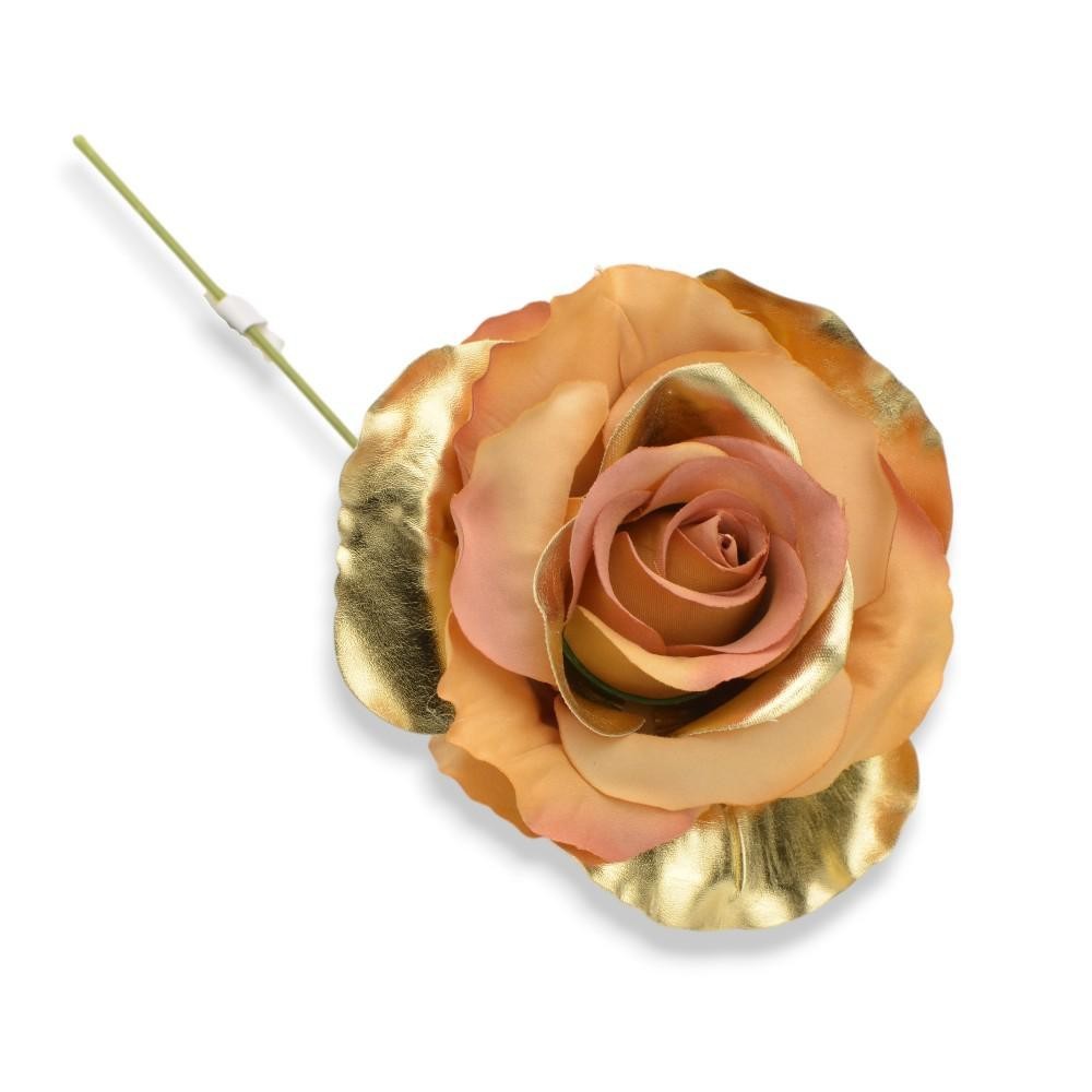 RAMETTO ROSA CM.24 12 PEZZI ORO